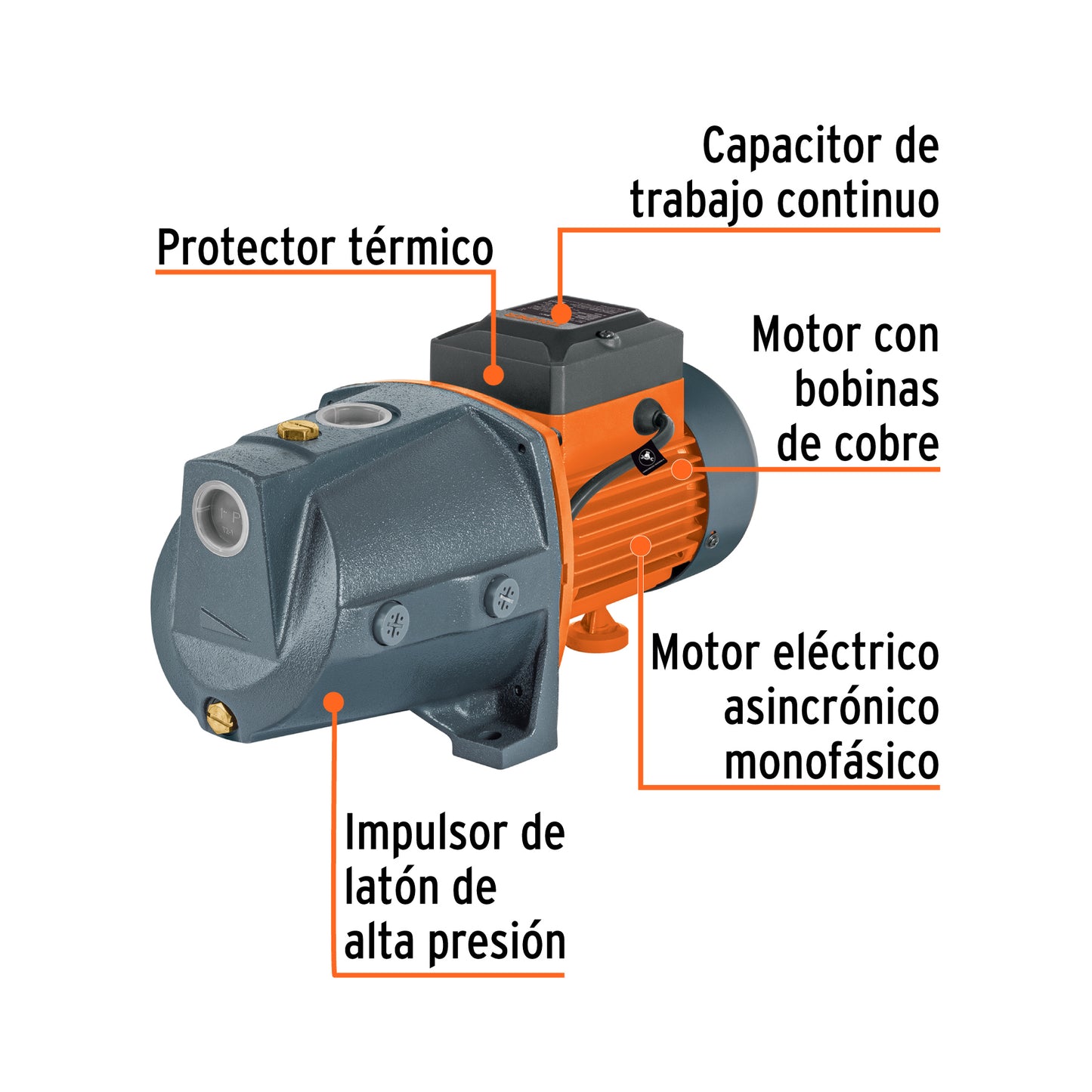 Bomba eléctrica para agua tipo jet 1/2 HP