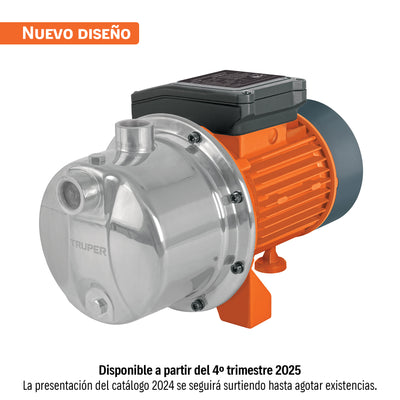 Bomba eléctrica para agua, tipo jet, acero inoxidable, 1 HP