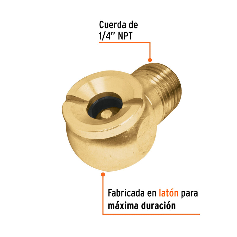 Inflador cabeza sencilla, macho, cuerda 1/4 npt