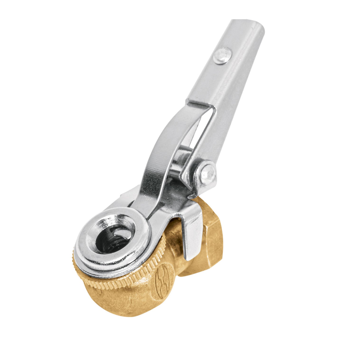 Inflador de latón con clip, cuerda 1/4 npt