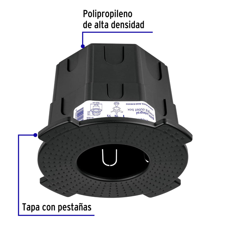 Bote integral de 12 cm, aro interno 8 cm, Volteck