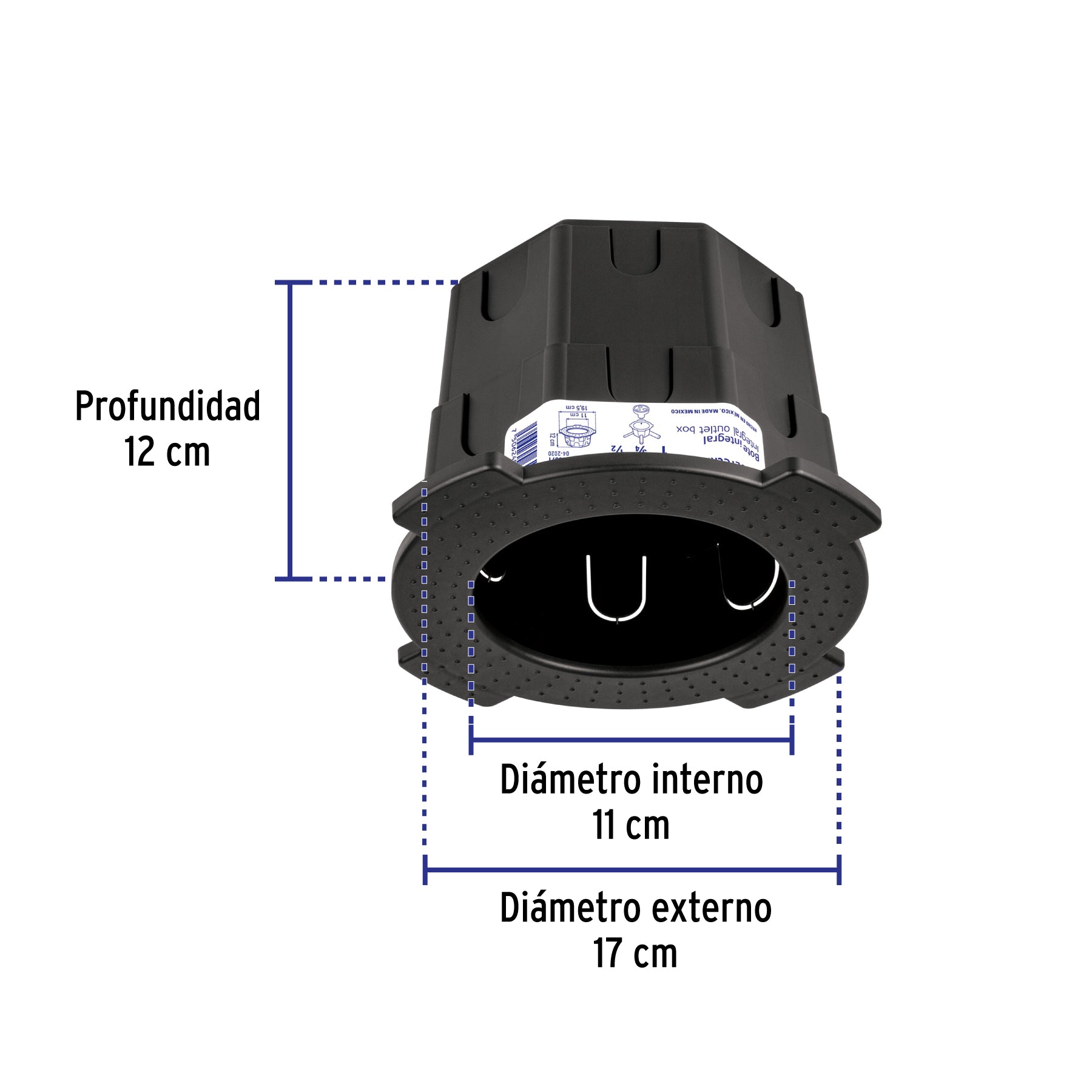 Bote integral de 12 cm, aro interno 11 cm, Volteck