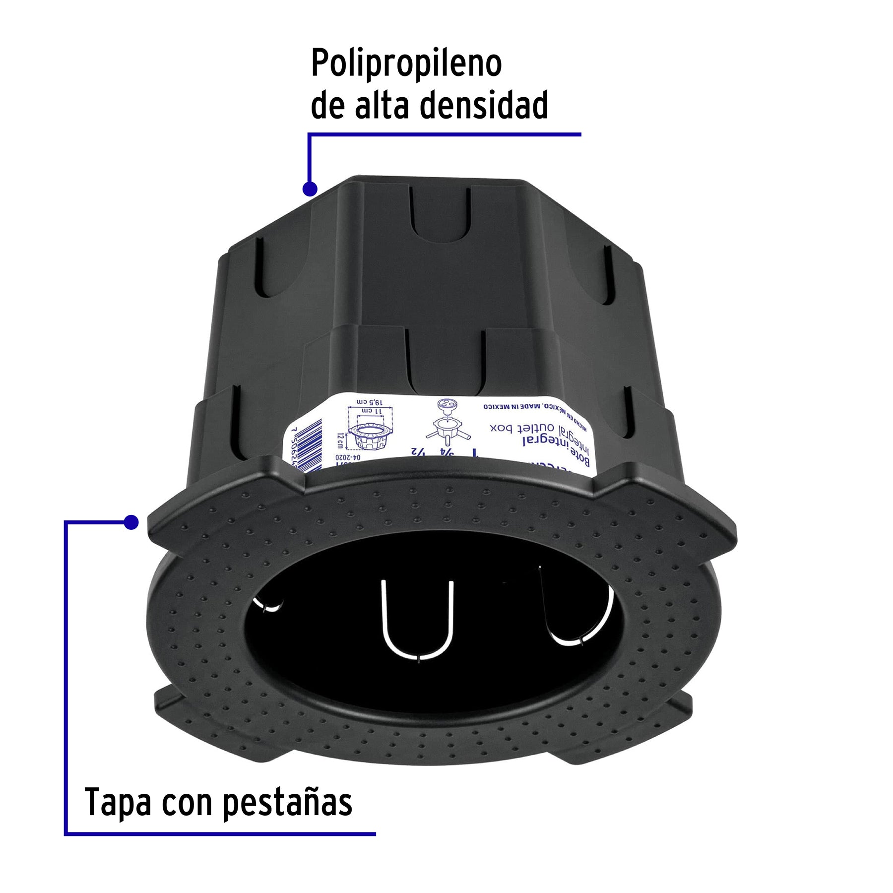 Bote integral de 12 cm, aro interno 11 cm, Volteck
