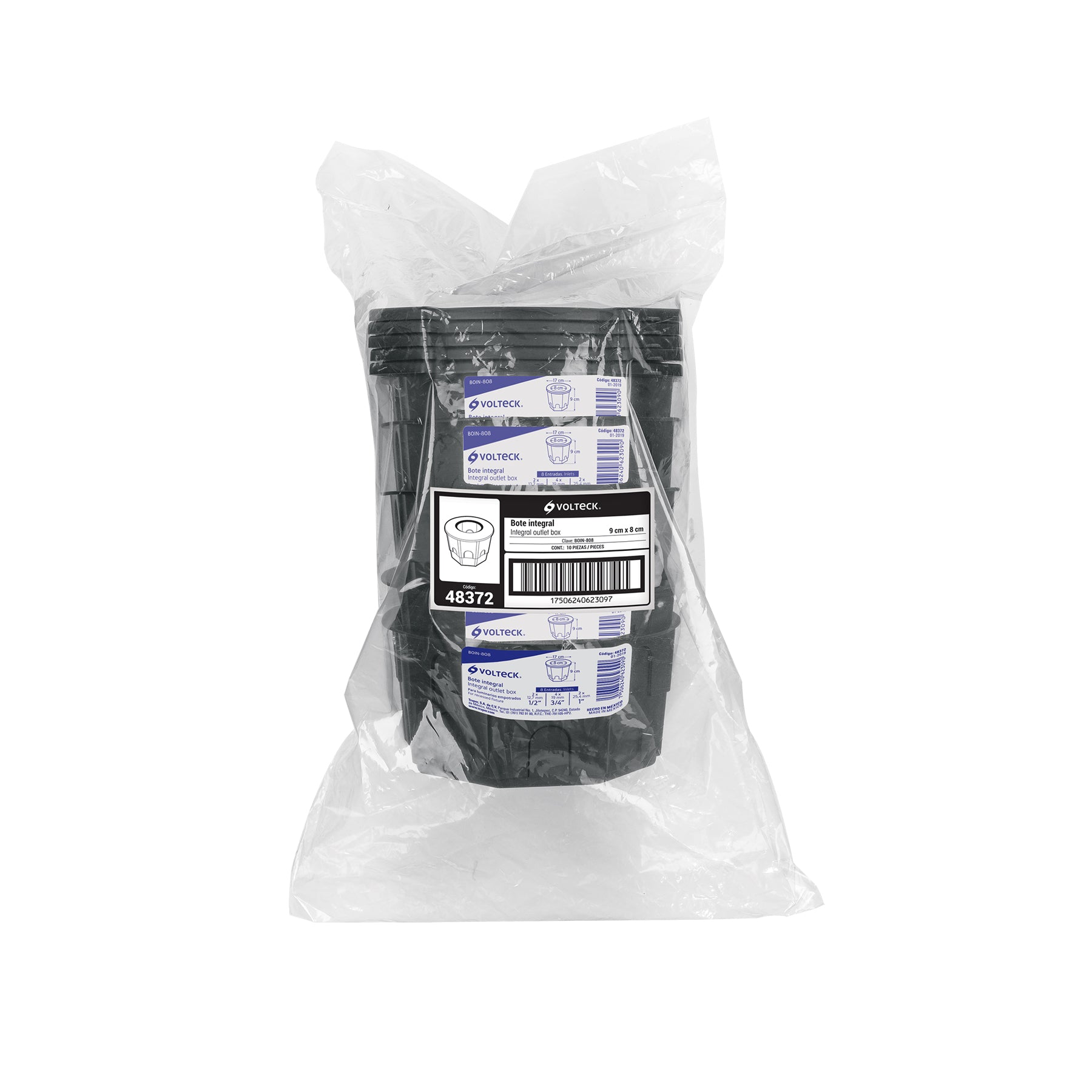Bote integral de 8 cm, aro interno 8 cm, Volteck