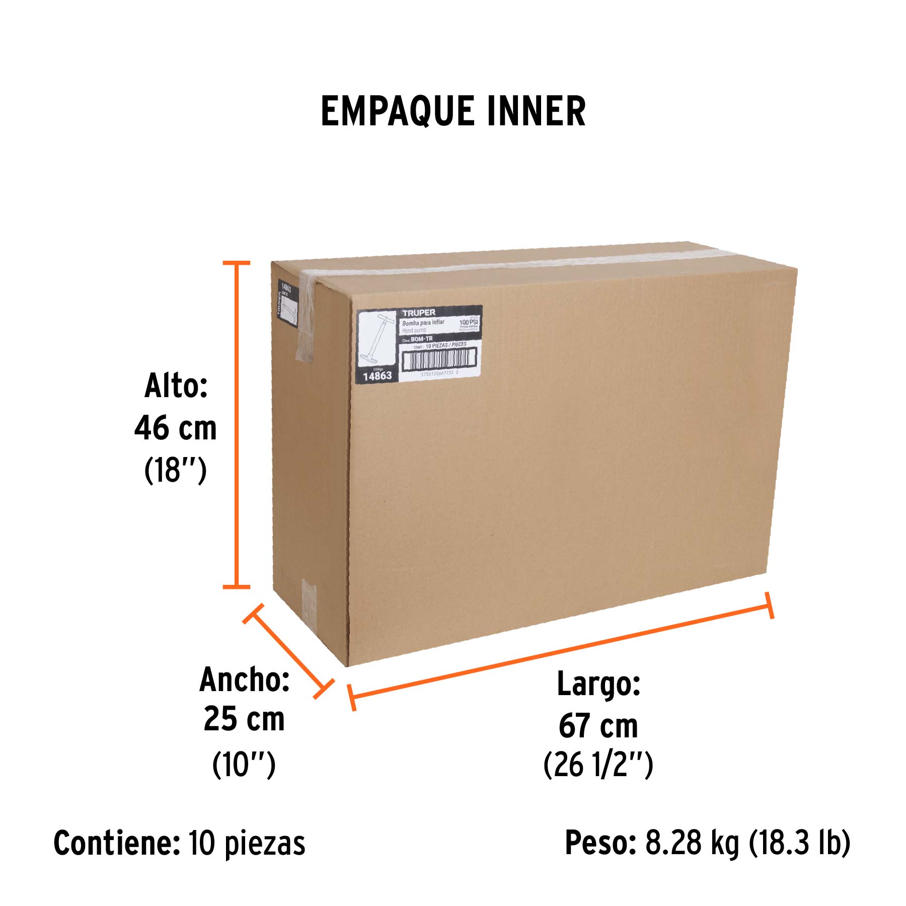 Bomba para inflar de 23"