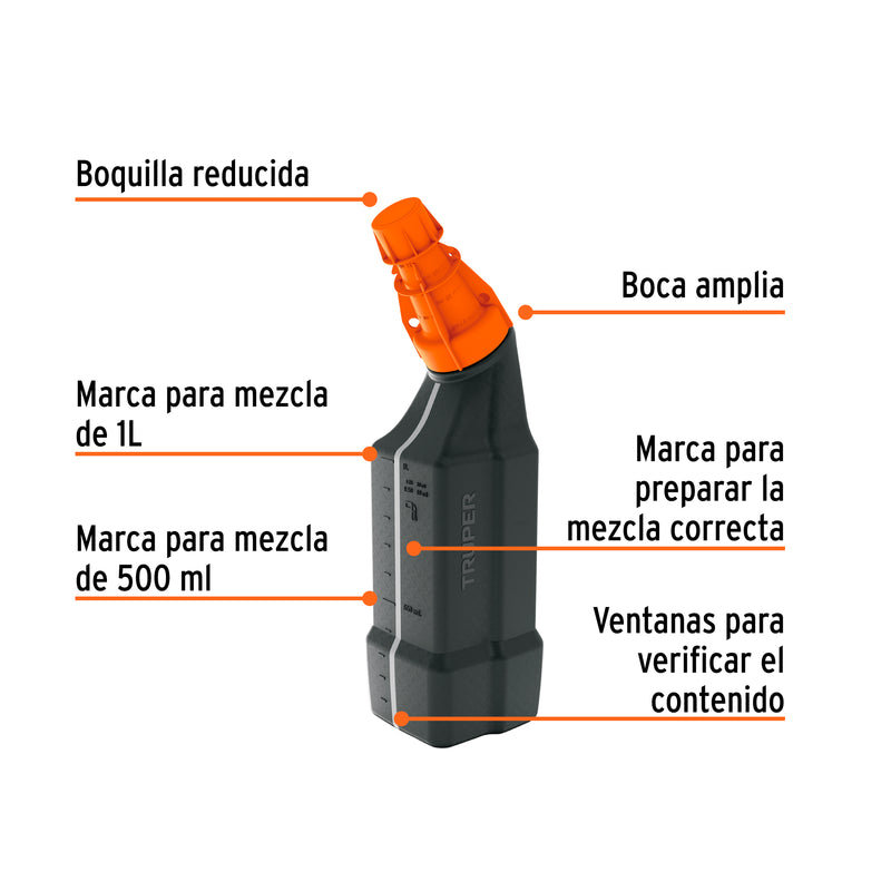 Bote para mezcla de gasolina y aceite,1L