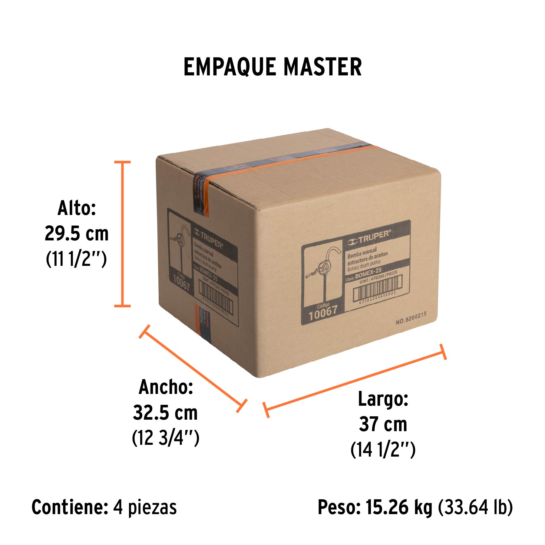 Bomba manual de extracción, 25 lts