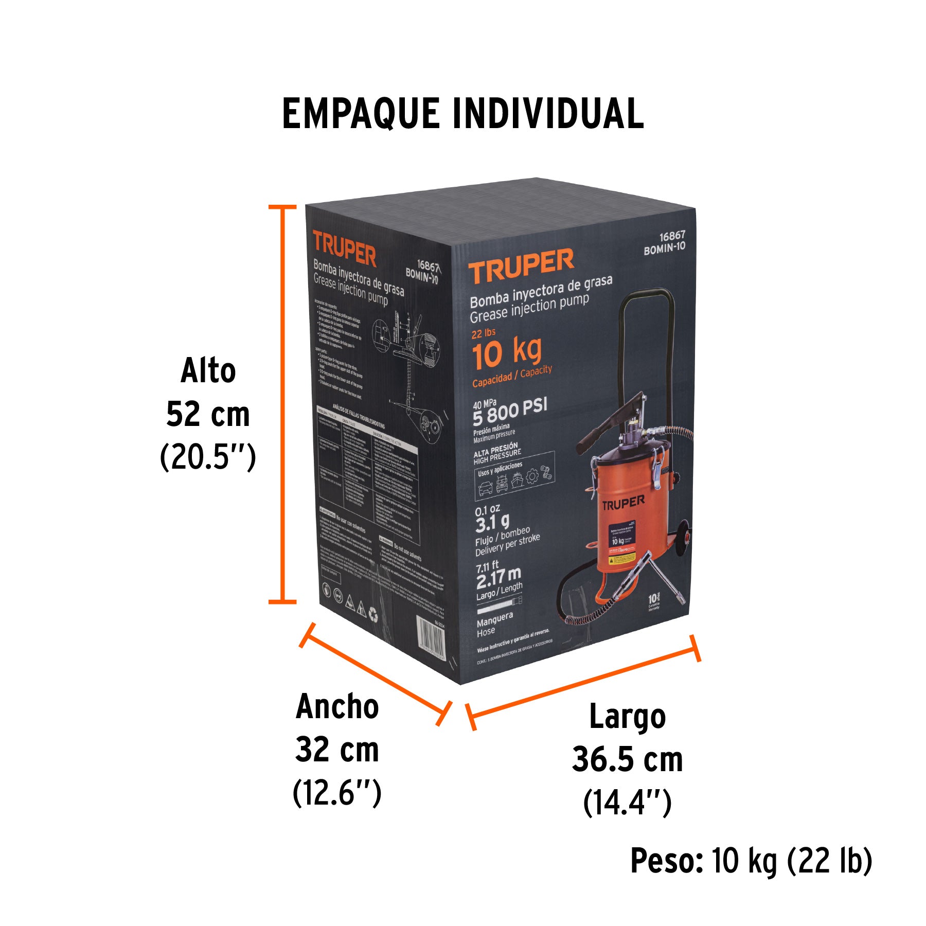 Bomba inyectora de grasa 10 kg