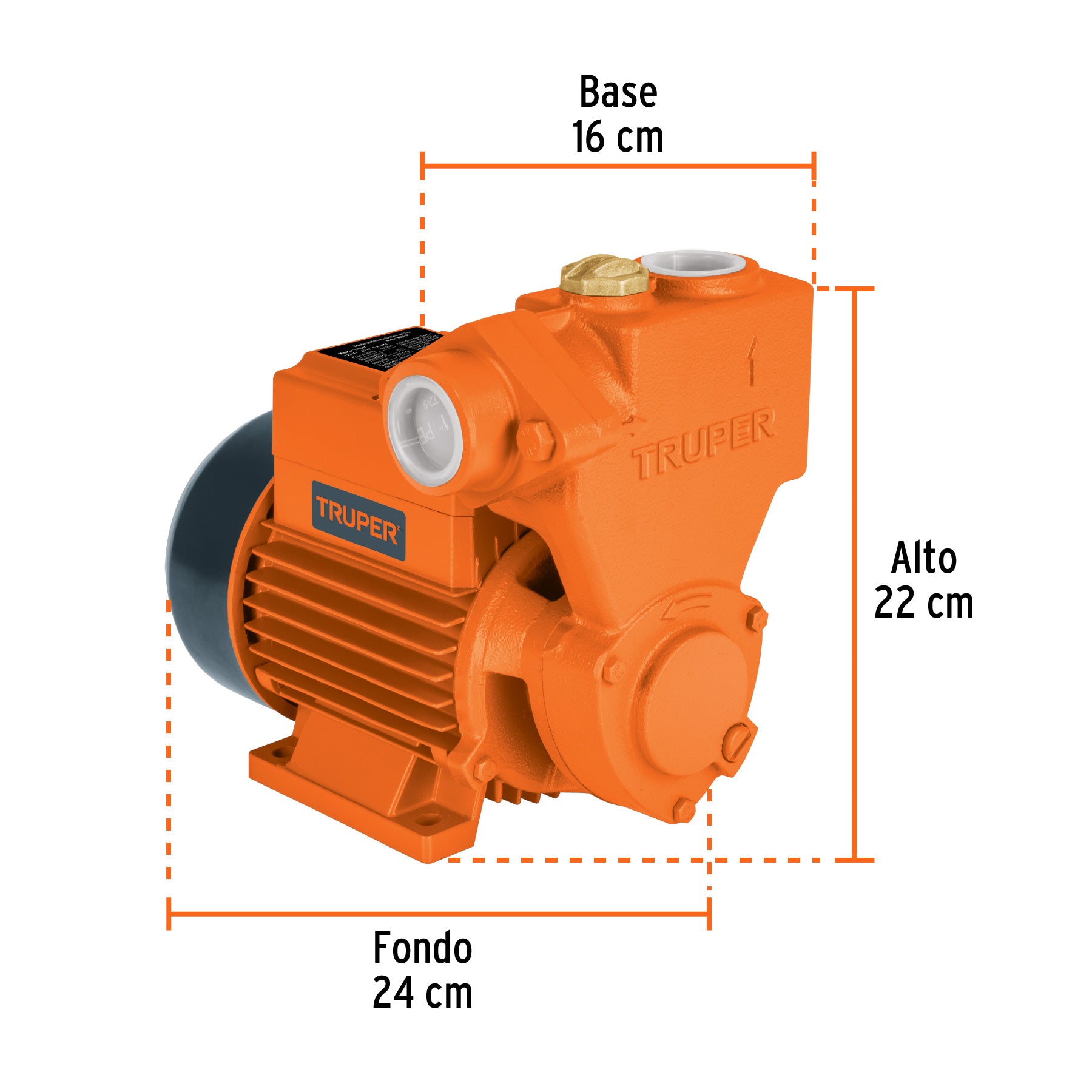 Bomba eléctrica periférica autocebante para agua, 1/2 Hp