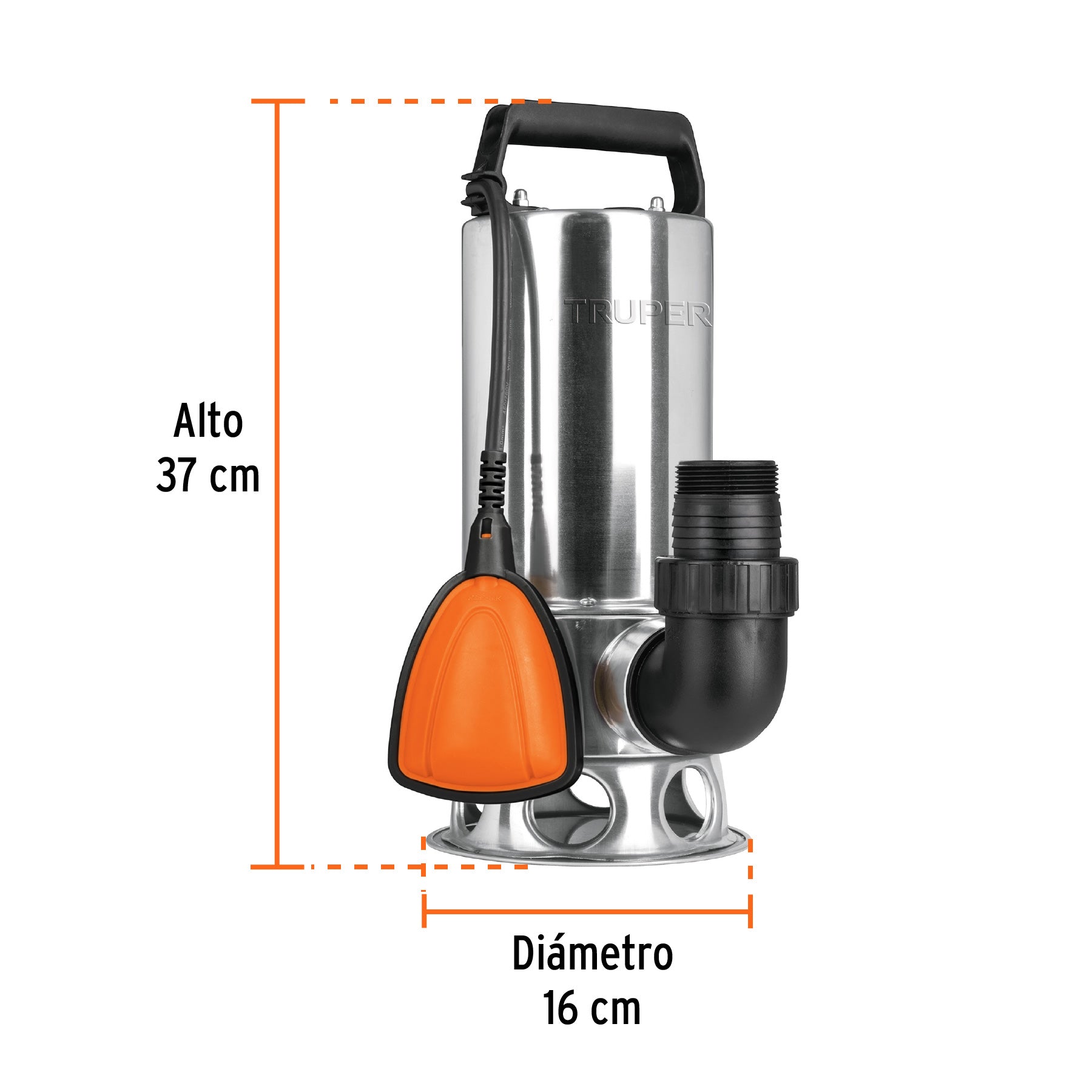Bomba sumergible metálica para agua sucia 1-1/2 HP