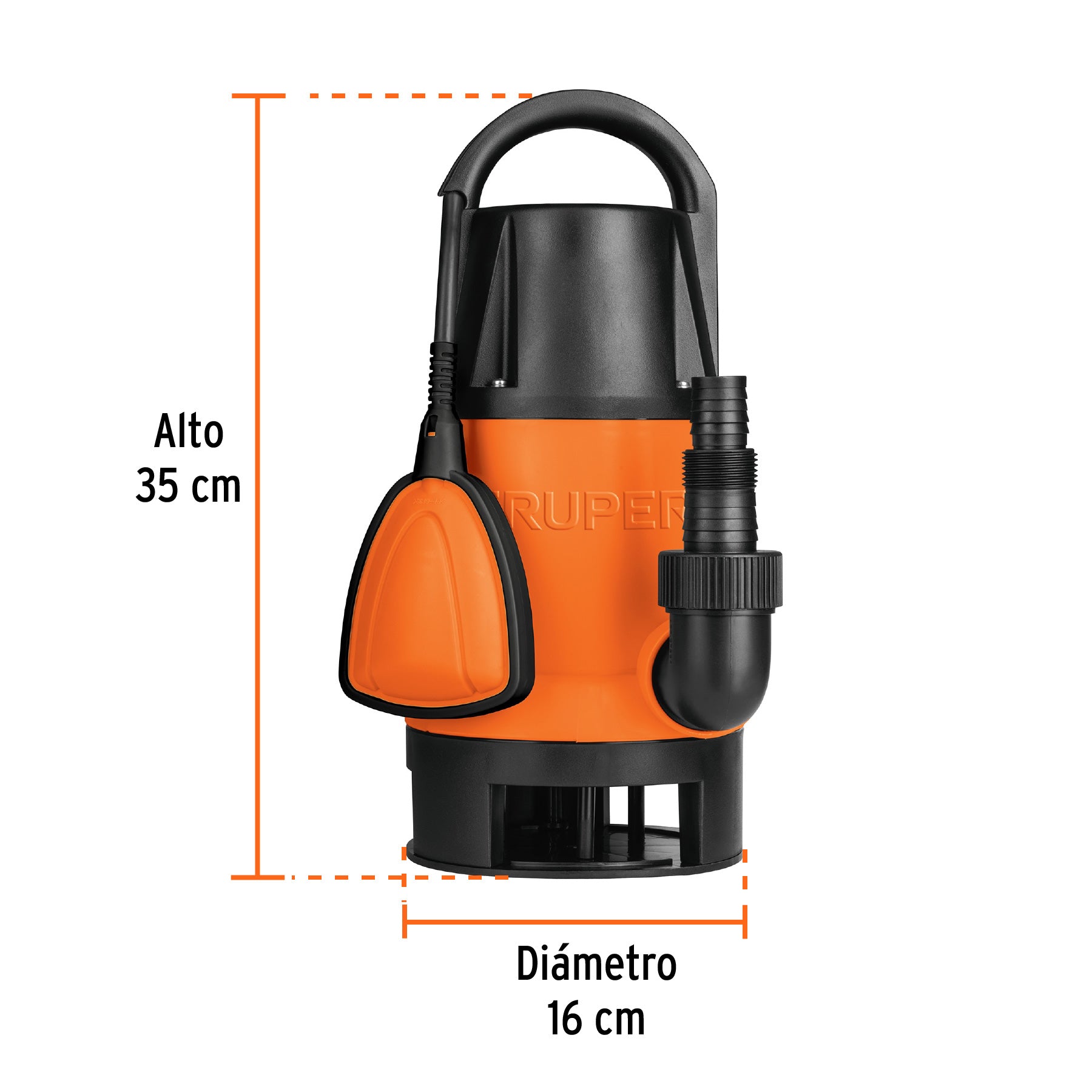 Bomba sumergible plástica para agua sucia 1-1/2 HP
