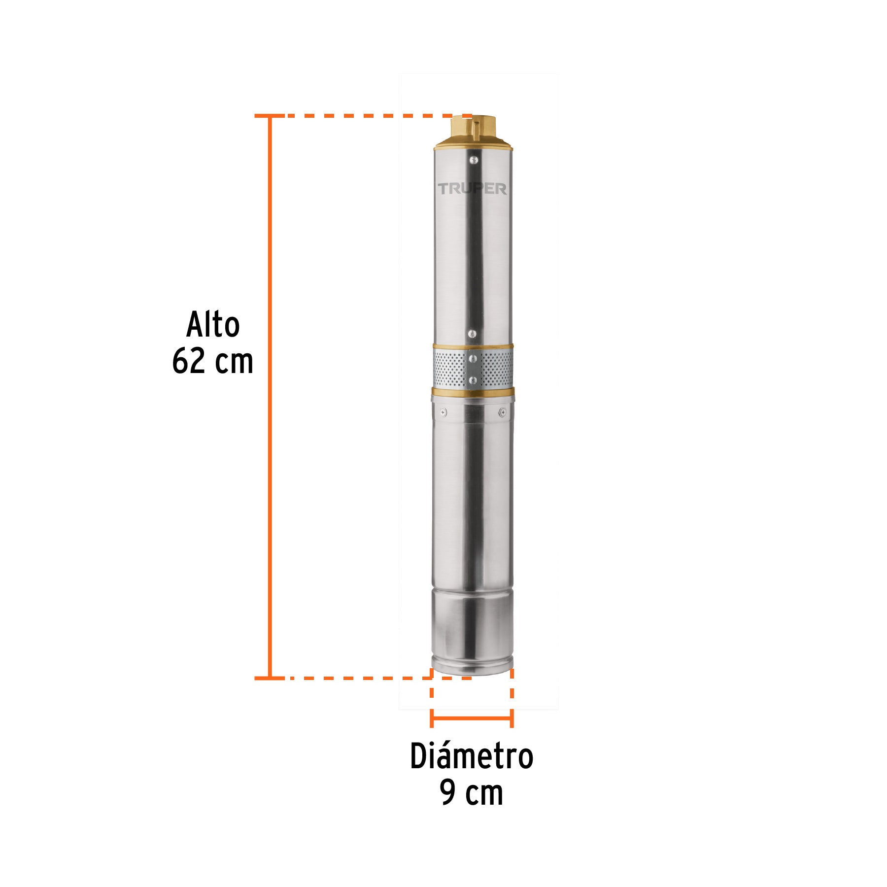 Bomba sumergible tipo bala para agua limpia 1/2 Hp