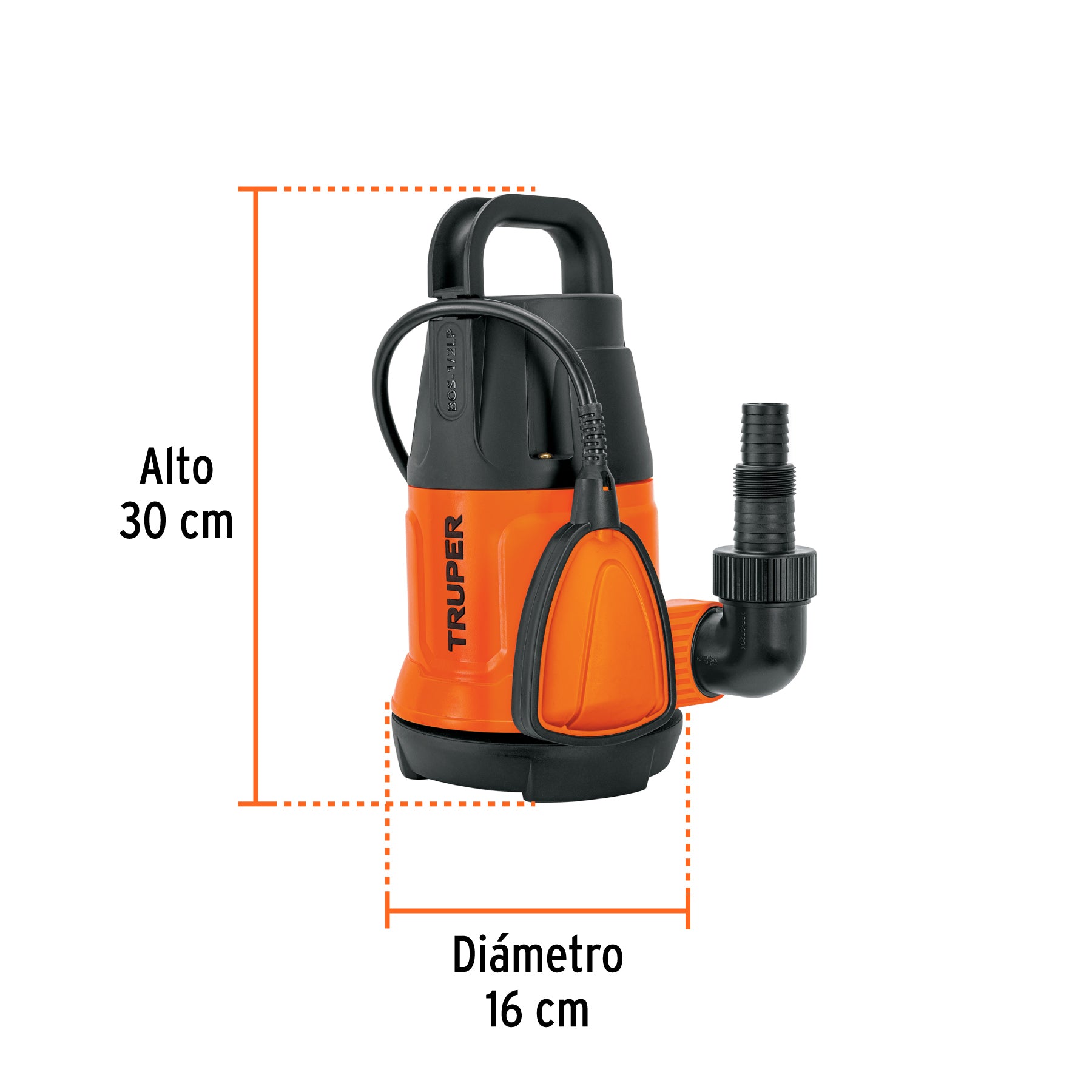 Bomba sumergible plastica para agua limpia 1/2 HP