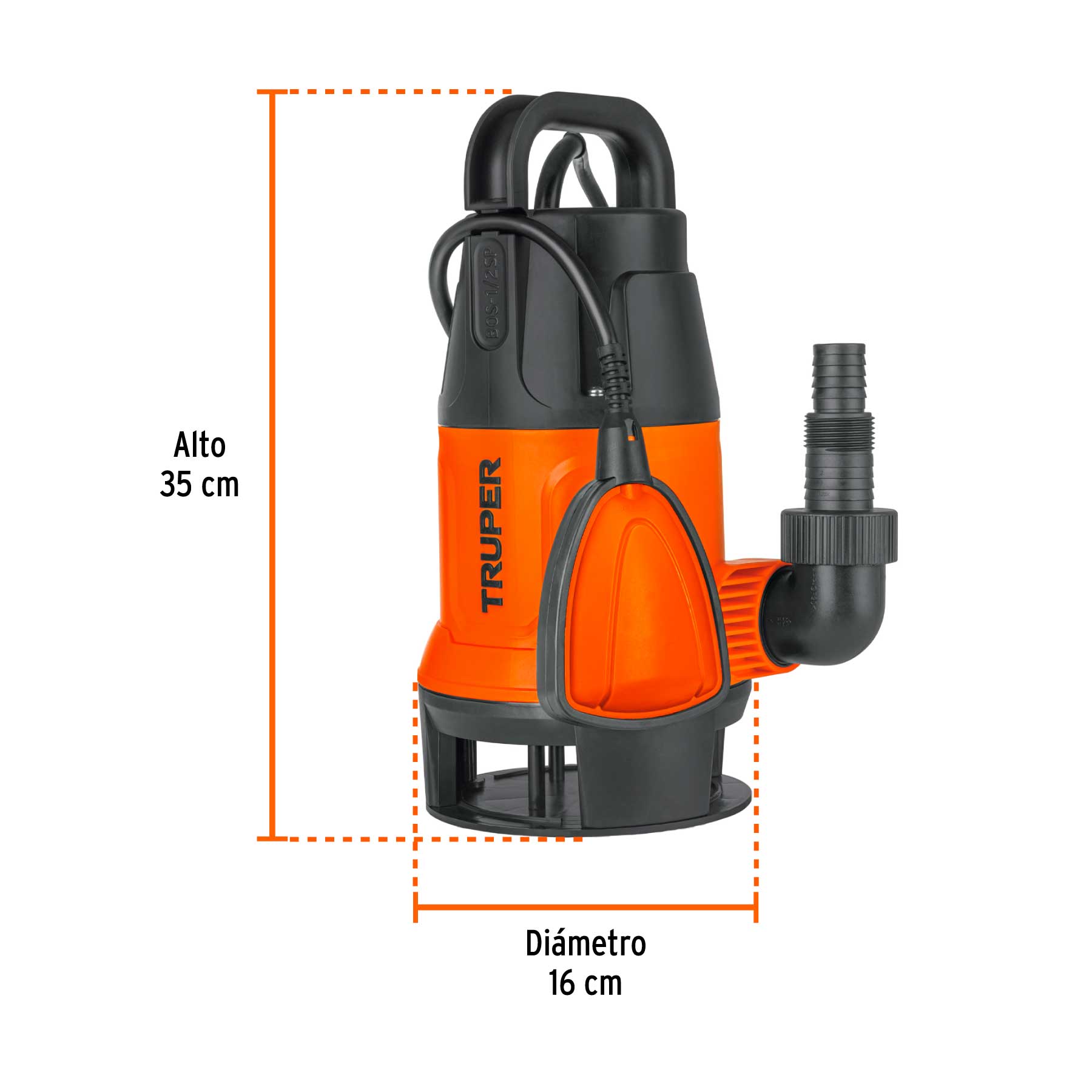 Bomba sumergible plástica para agua sucia 1/2HP, Truper
