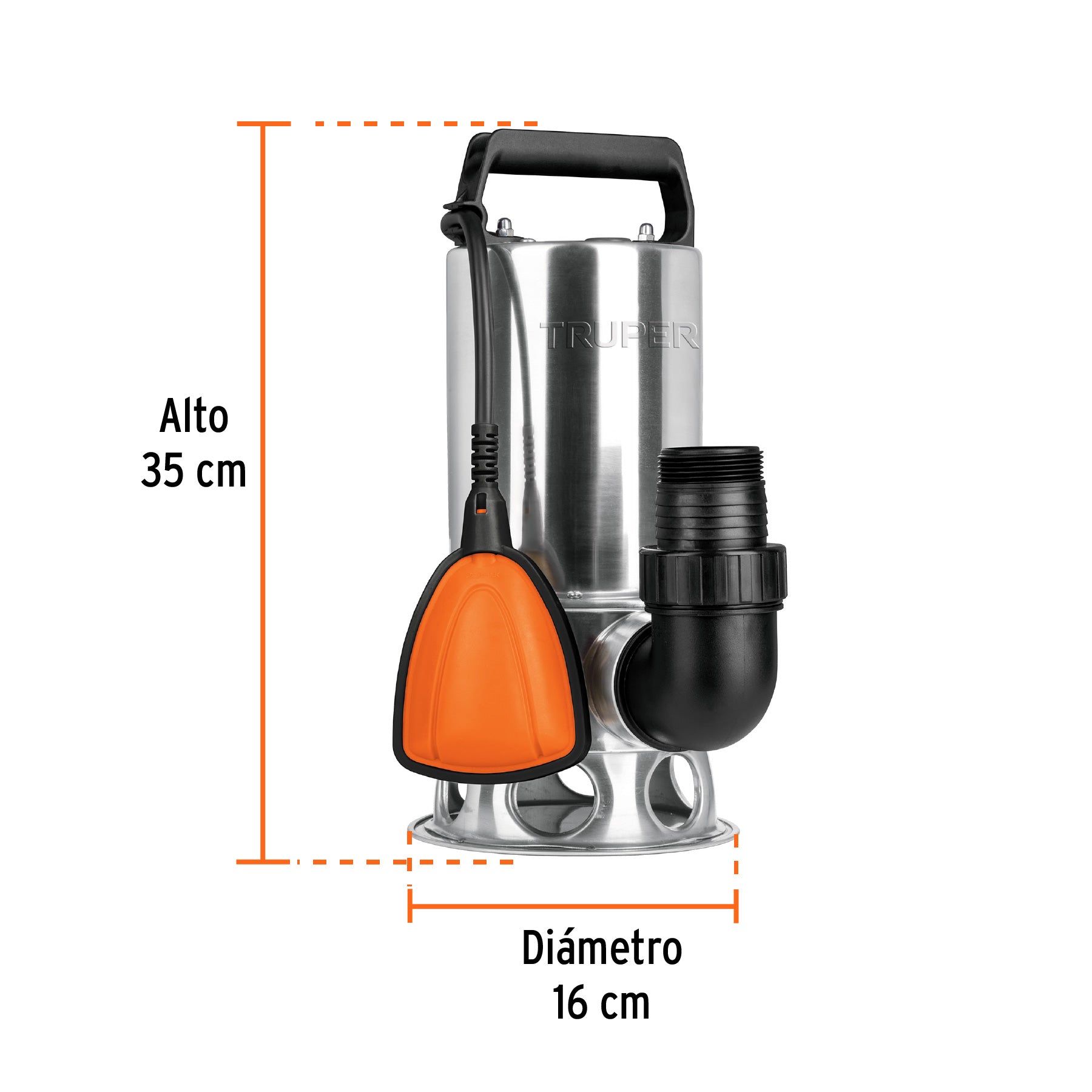 Bomba sumergible metálica para agua sucia 1 HP