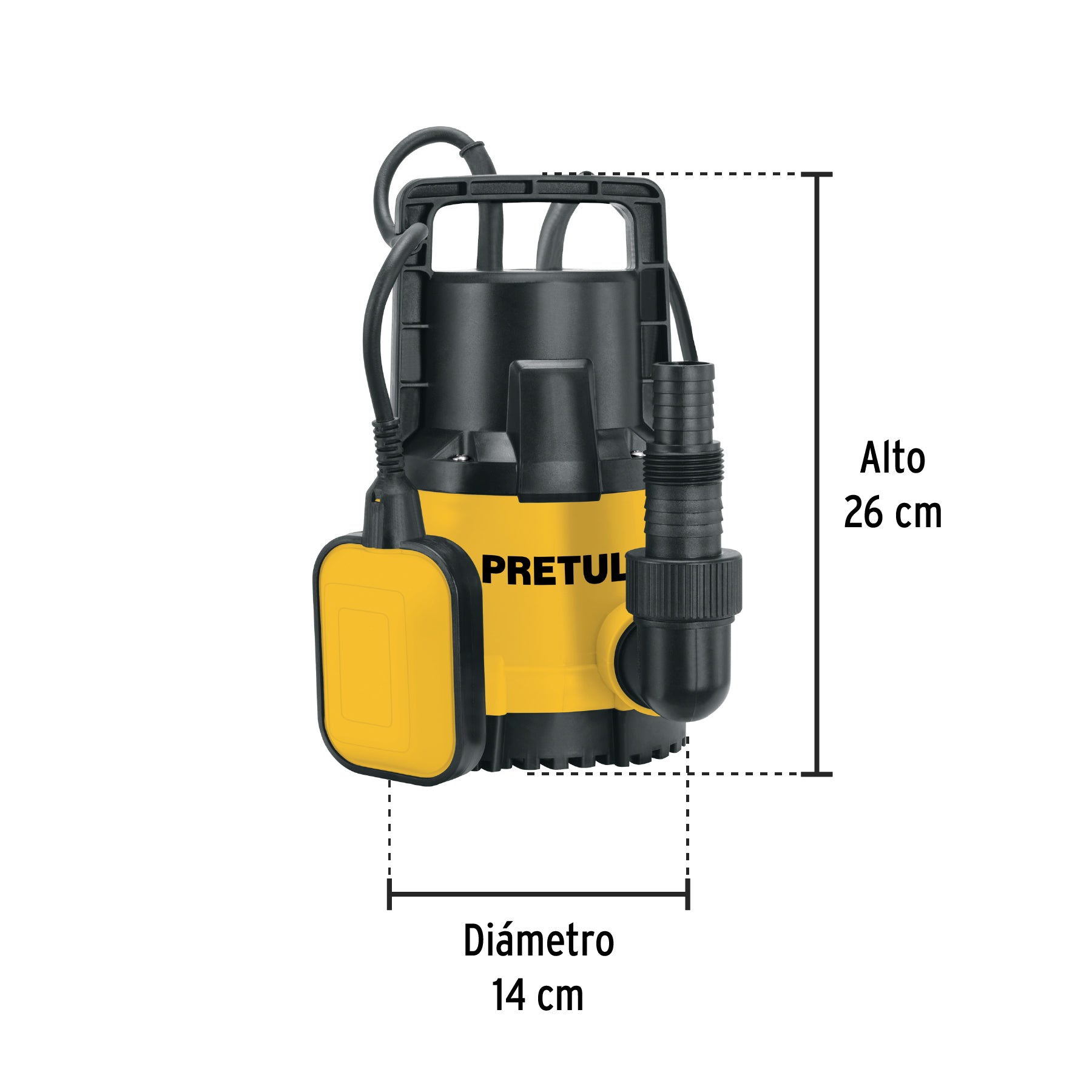 Bomba sumergible plástica 3/4 HP para agua limpia, Pretul