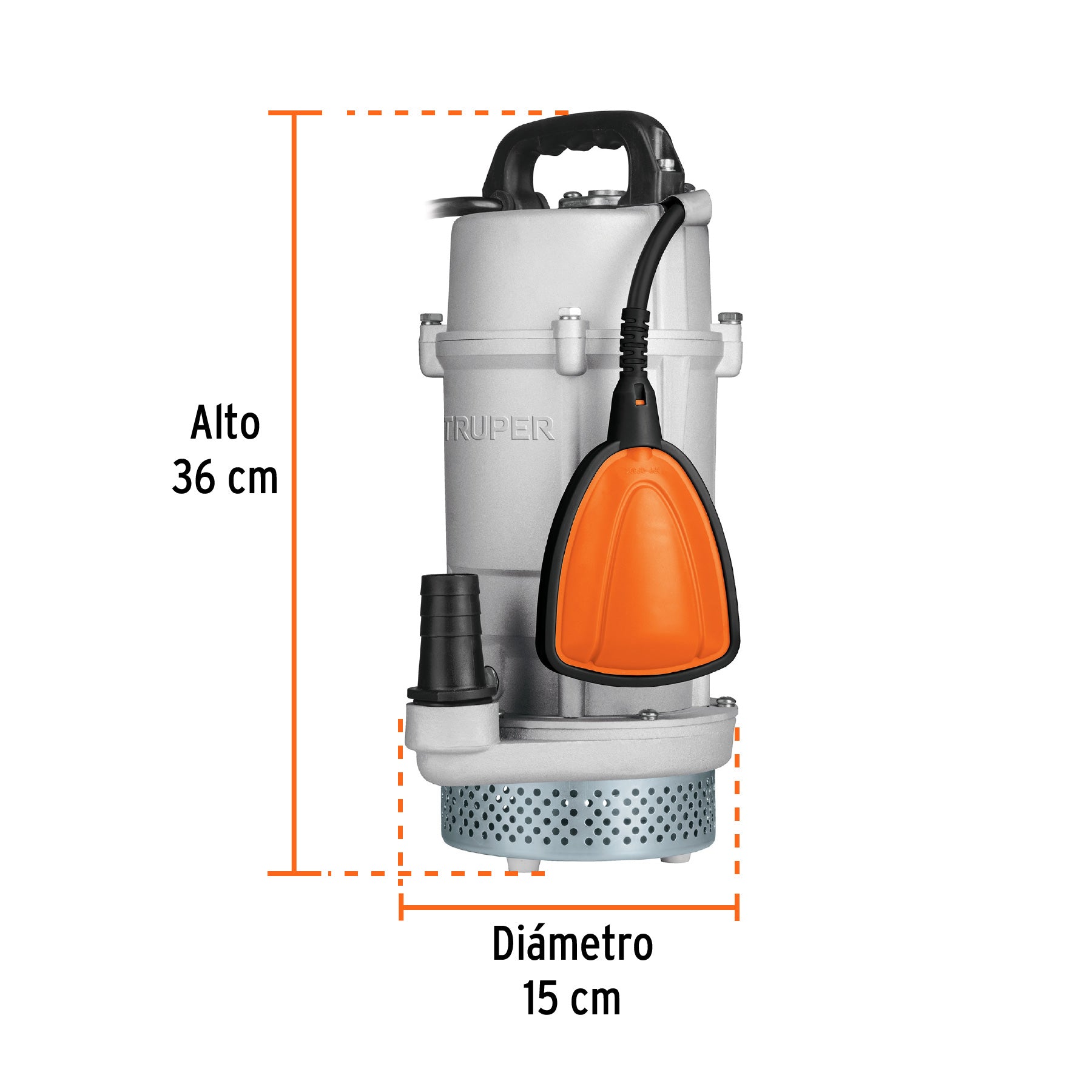 Bomba sumergible metálica para agua limpia uso rudo 3/4 HP