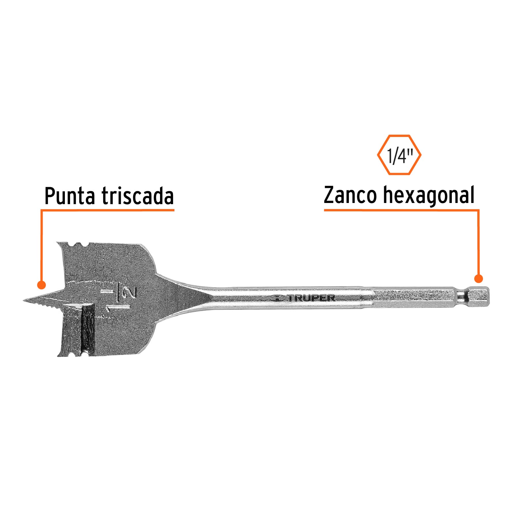 Broca plana de manita, 1-1/2"