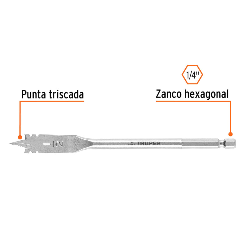 Broca plana de manita, 1/2"
