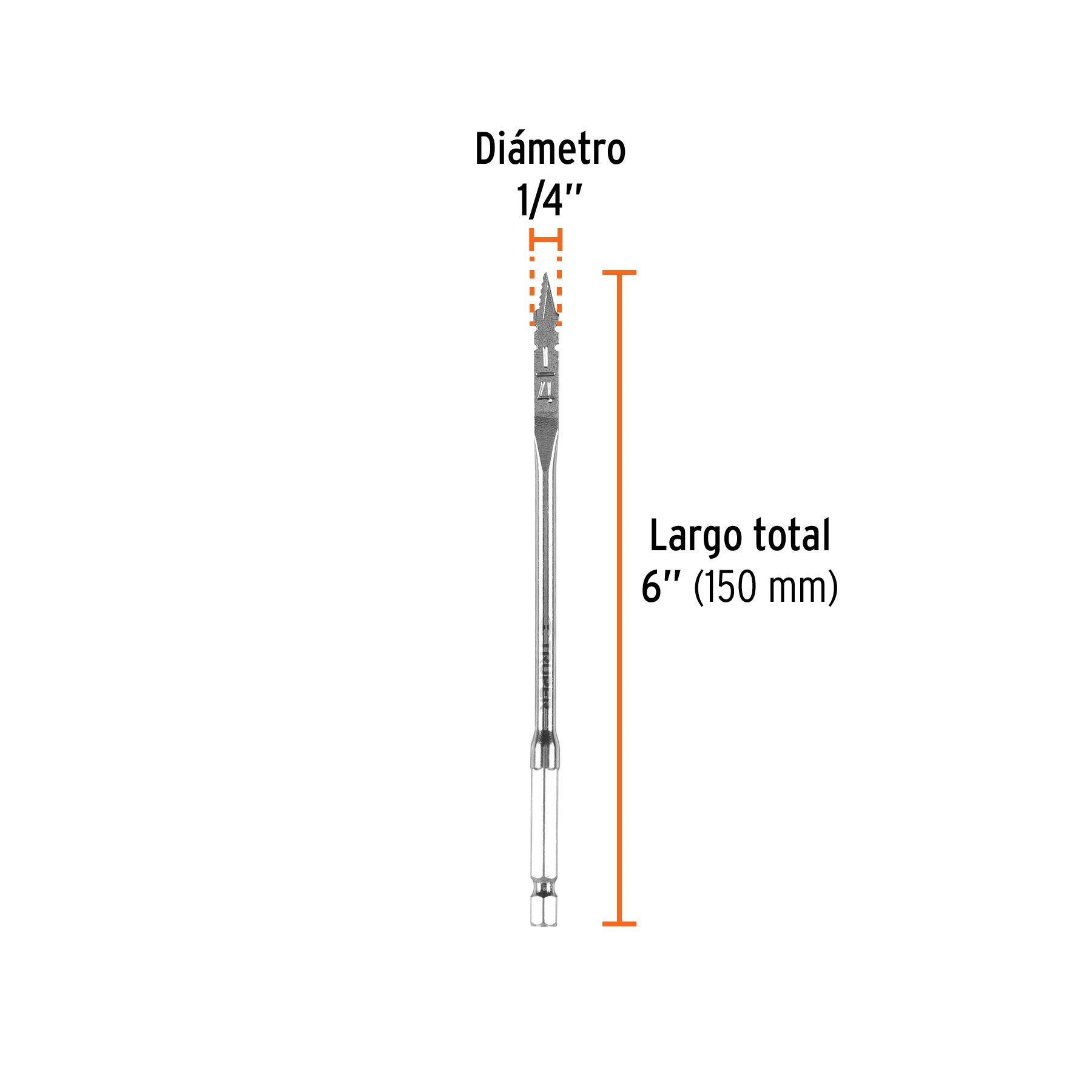 Broca plana de manita, 1/4"