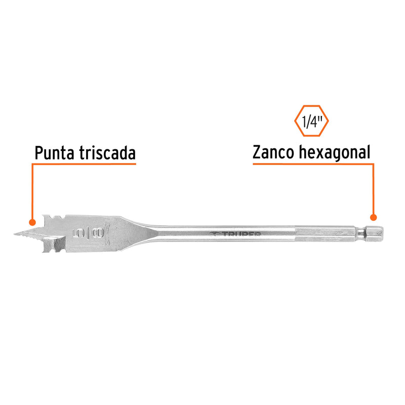 Broca plana de manita, 5/8"