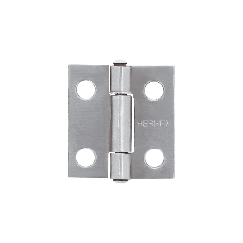 Bolsa 2 bisagras rectangulares 1x7/8", acero natural, HERMEX
