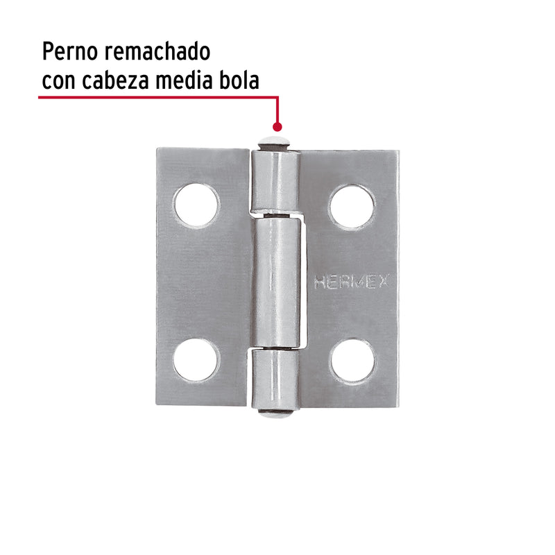 Bolsa con 2 bisagras rectangulares 1', acero pulido