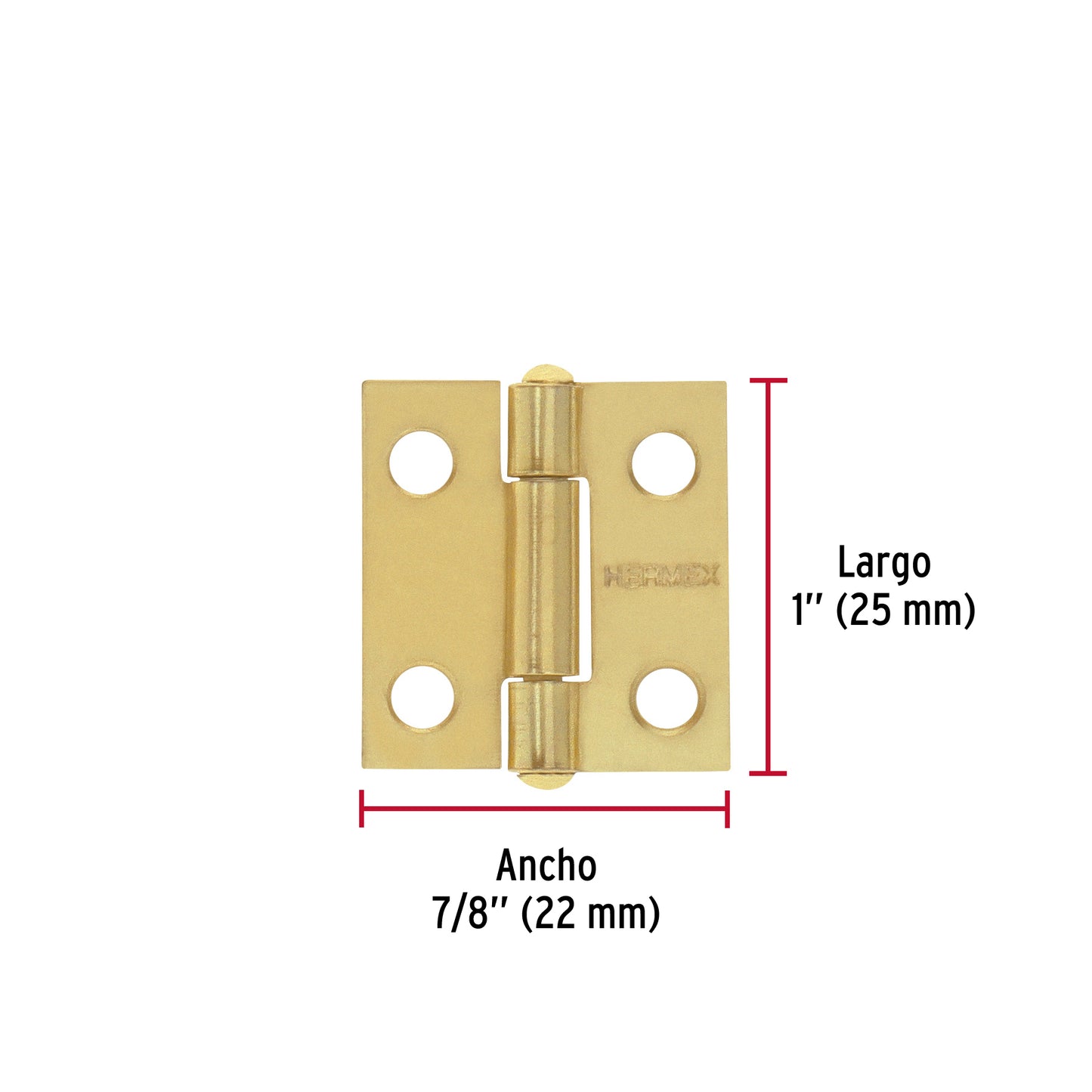 Bolsa con 2 bisagras rectangulares 1', acero latonado