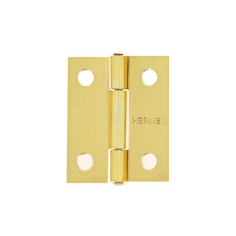 Bisagra rectangular 1-1/2", acero latonado