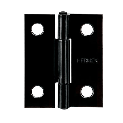 Bisagra rectangular 1-1/2x1-3/16", acero negro mate, HERMEX
