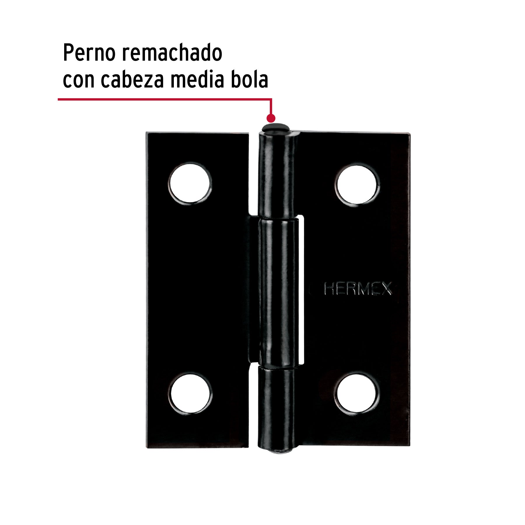 Bisagra rectangular 1-1/2' negra, Hermex