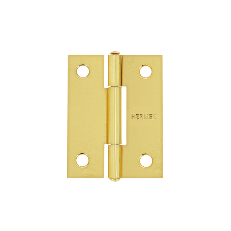 Bisagra rectangular 2", acero latonado
