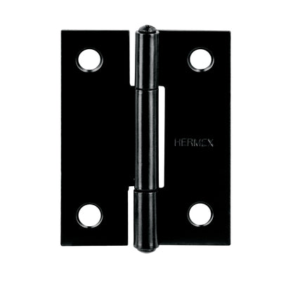 Bisagra rectangular 2 x 1-1/2", acero negro mate, HERMEX