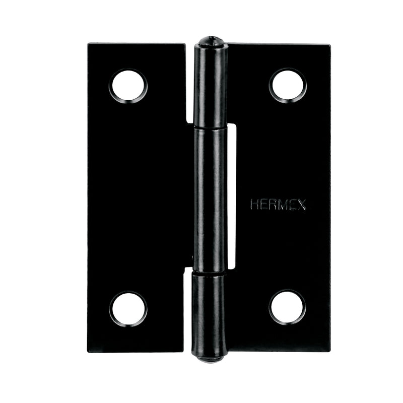 Bisagra rectangular 2 x 1-1/2", acero negro mate, HERMEX