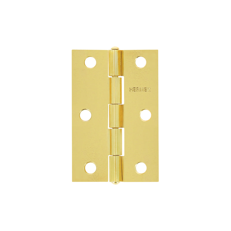 Bisagra rectangular 2-1/2", acero latonado