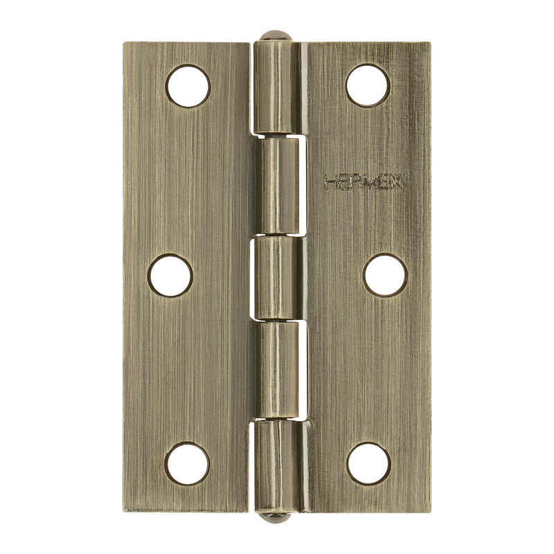 Bisagra rectangular 2-1/2' latón antiguo, Hermex