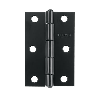 Bisagra rectangular 2-1/2 x 1-5/8", acero negro mate, HERMEX