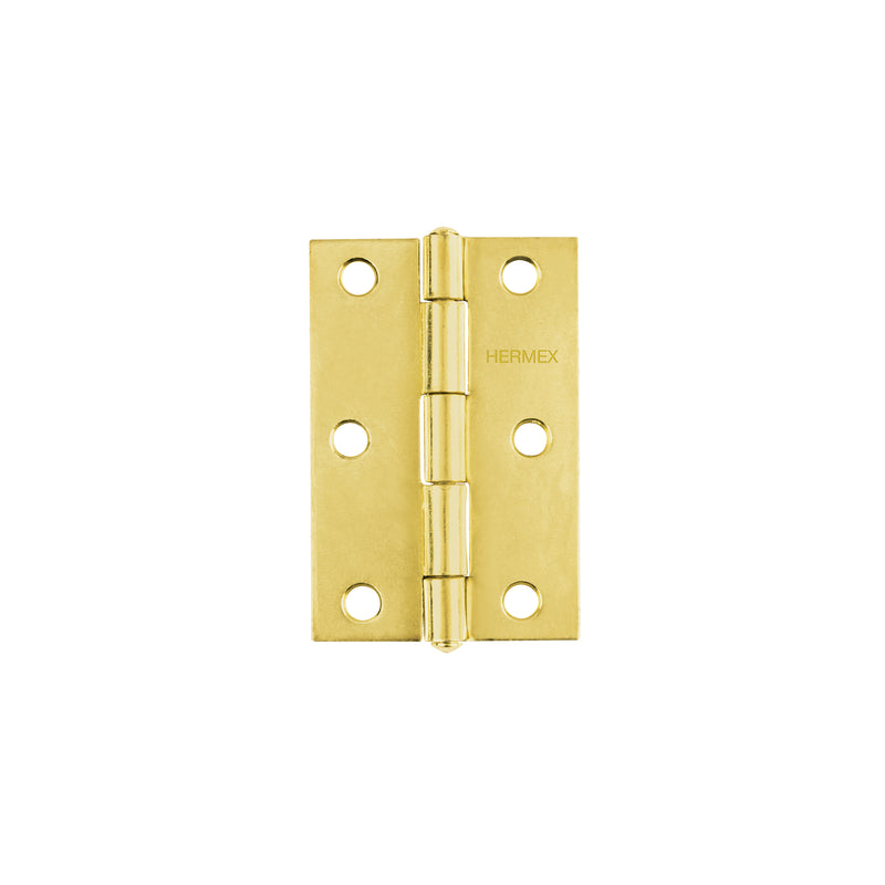Bisagra rectangular 3", acero latonado