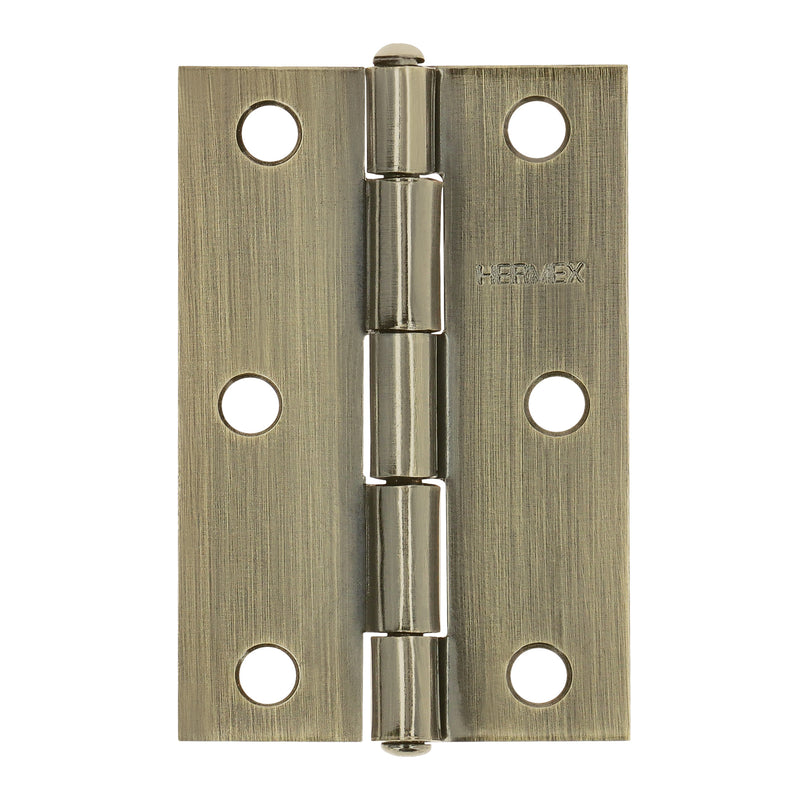 Bisagra rectangular 3' latón antiguo, Hermex