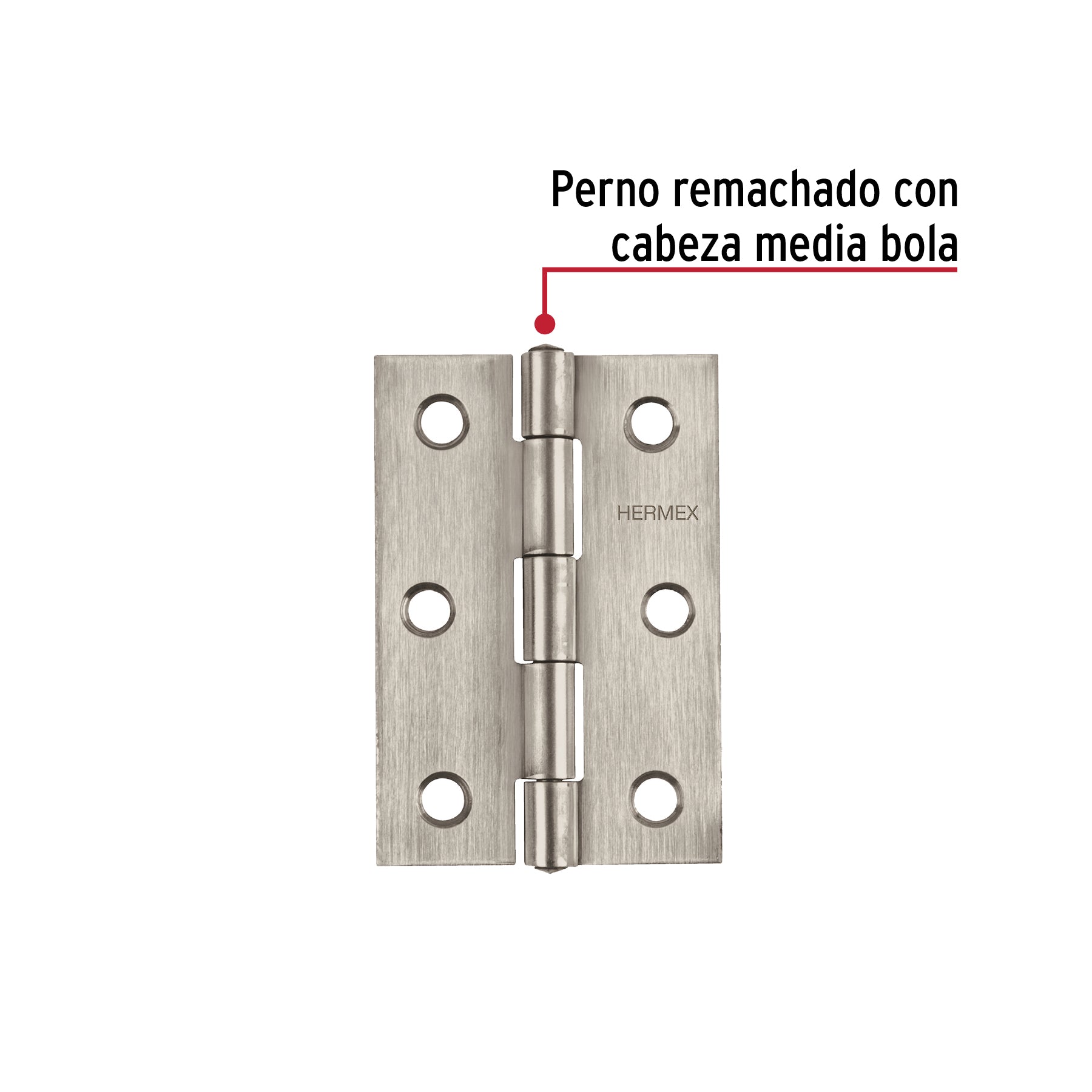 Bisagra rectangular 3", acero inoxidable