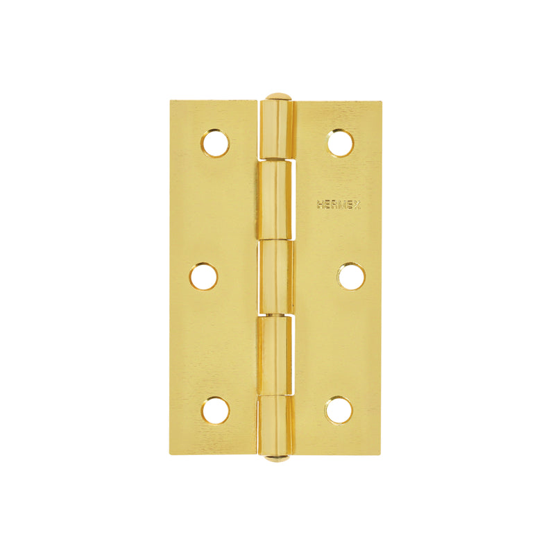 Bisagra rectangular 3-1/2", acero latonado