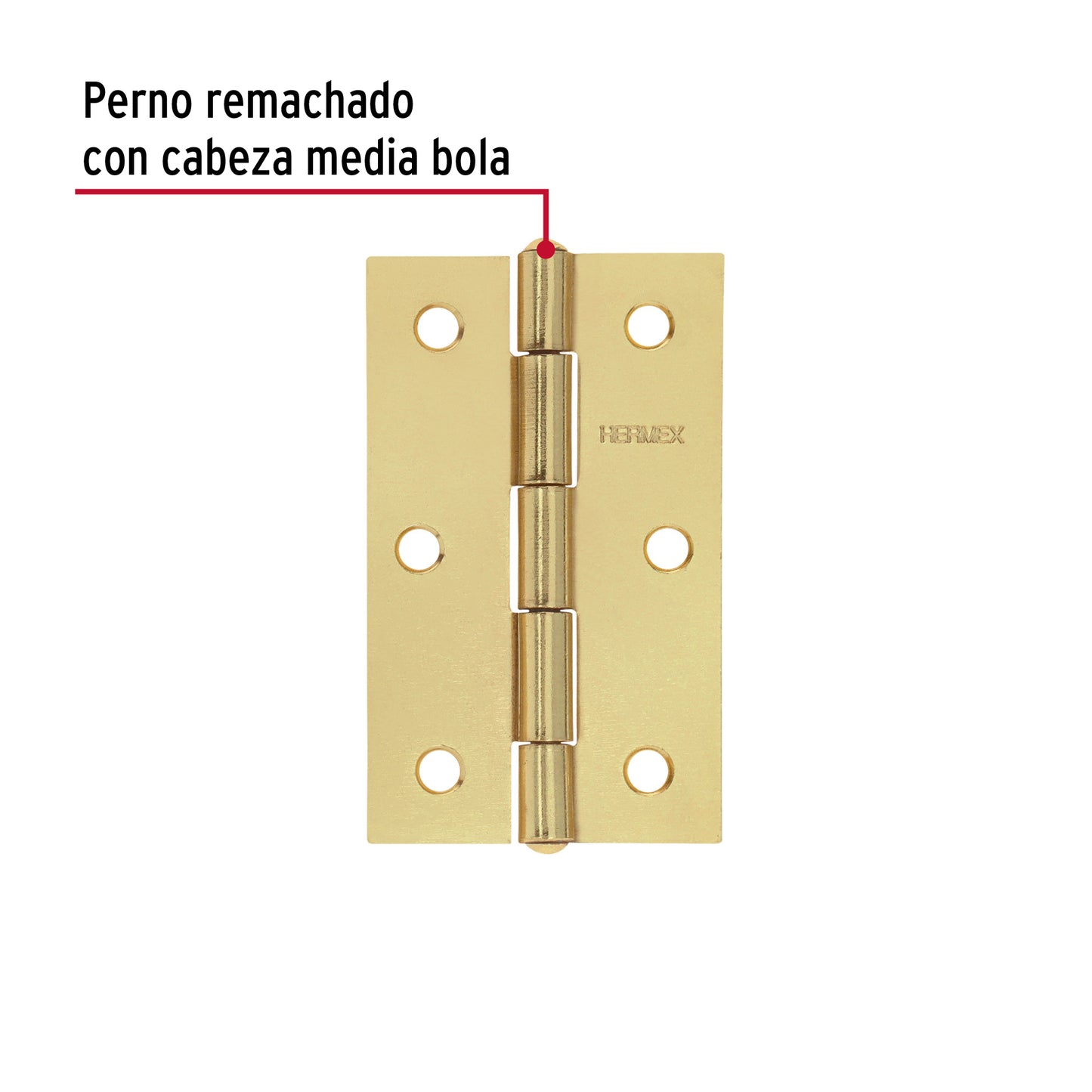 Bolsa con 2 bisagras rectangulares 3-1/2', acero latonado