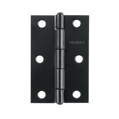 Bisagra rectangular 3-1/2 x 2-1/8", acero negro mate, HERMEX