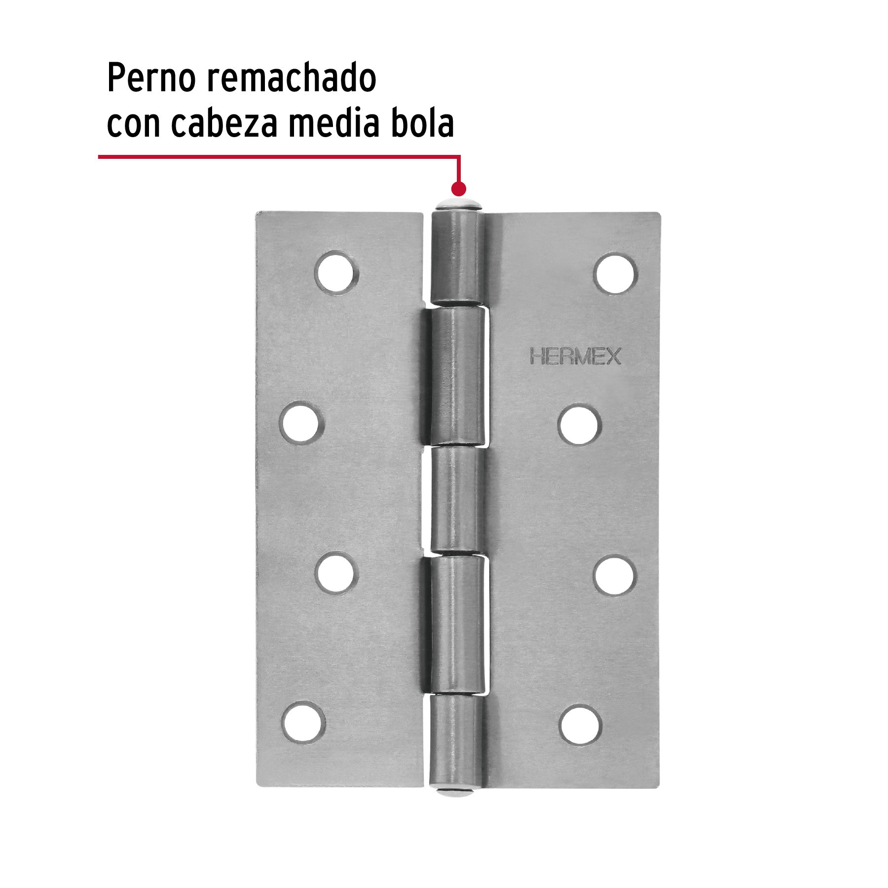 Bolsa con 2 bisagras rectangulares 4', acero pulido