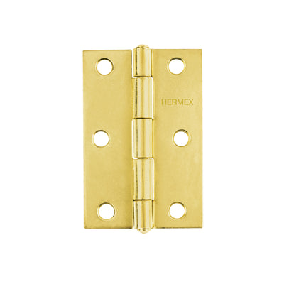 Bisagra rectangular 4", acero latonado