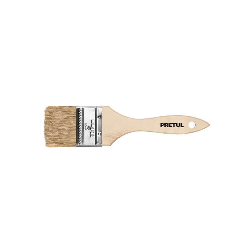 Brocha económica, mango de madera, 2", Pretul