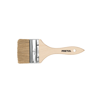 Brocha económica, mango de madera, 3", Pretul