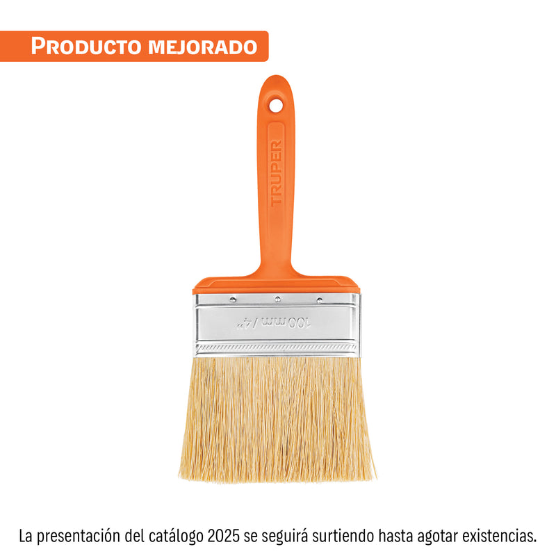Brocha para encalar, mango de plástico, 4"
