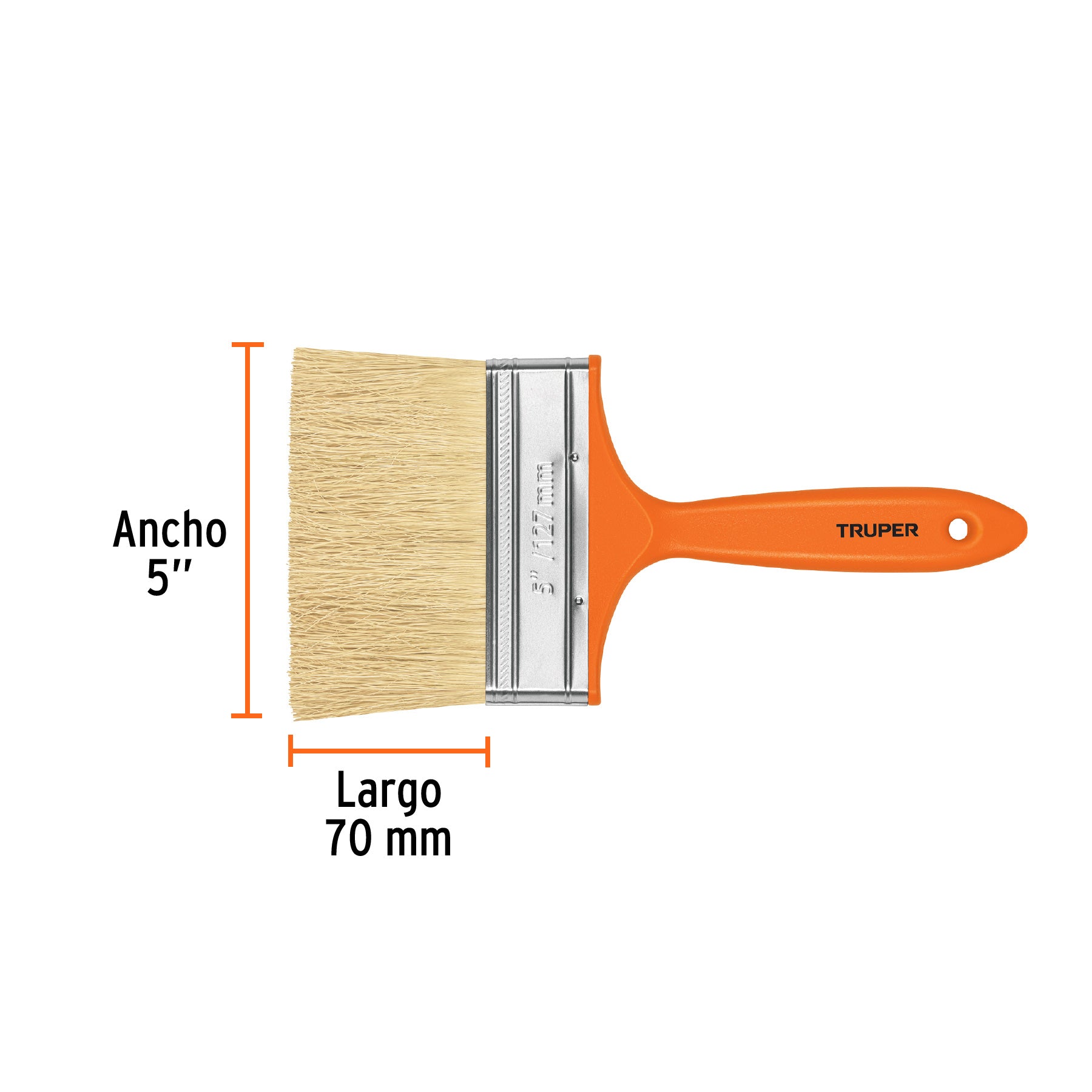 Brocha para encalar, mango de plástico, 5"