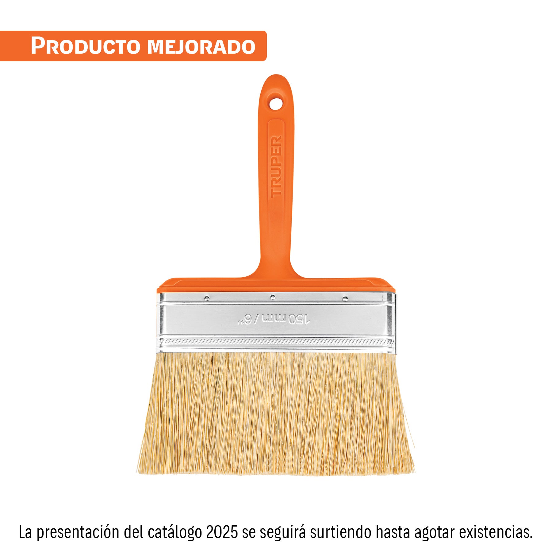 Brocha para encalar, mango de plástico, 6"